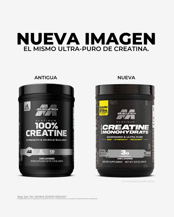 Amplifica fuerza, potencia y rendimiento: Platinum 100% Creatine de MuscleTech proporciona a tus músculos una forma de creatina micronizada de alta calidad. Los estudios demuestran que la creatina aumenta la masa muscular y maximiza el rendimiento.
